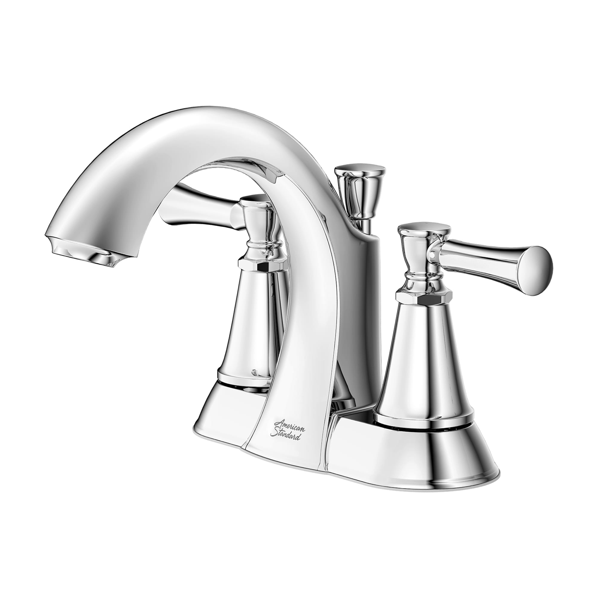 Chancellor 4 In Centerset 2 Handle Bathroom Faucet 12 GPM with Lever Handles CHROME